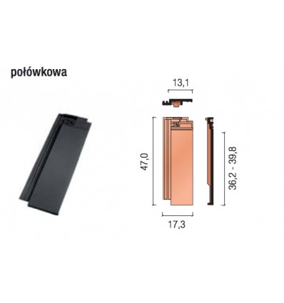 Orea 1/2 antracytowa angoba