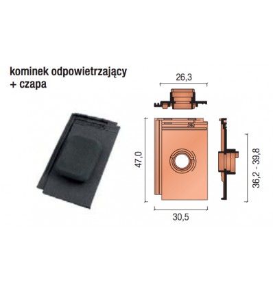 Orea kominek kpl.antracyt/12
