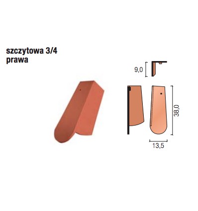 Karp.pół.szczyt.3/4 Prawa brąz.ang