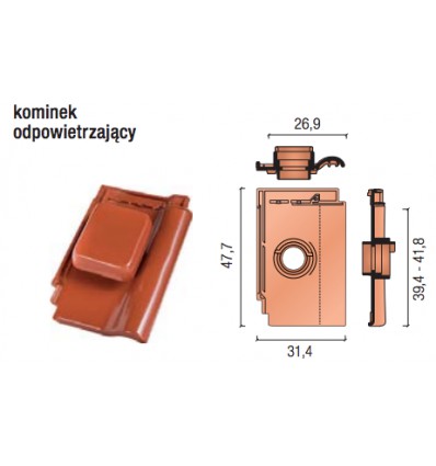 Alegra 9 kominek kpl.ciemnobrązowa angoba /7