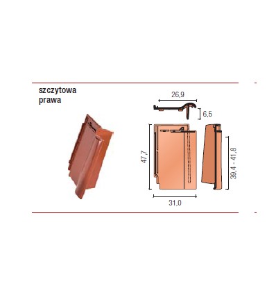 Alegra 9 szczyt.Prawa antracytowa angoba